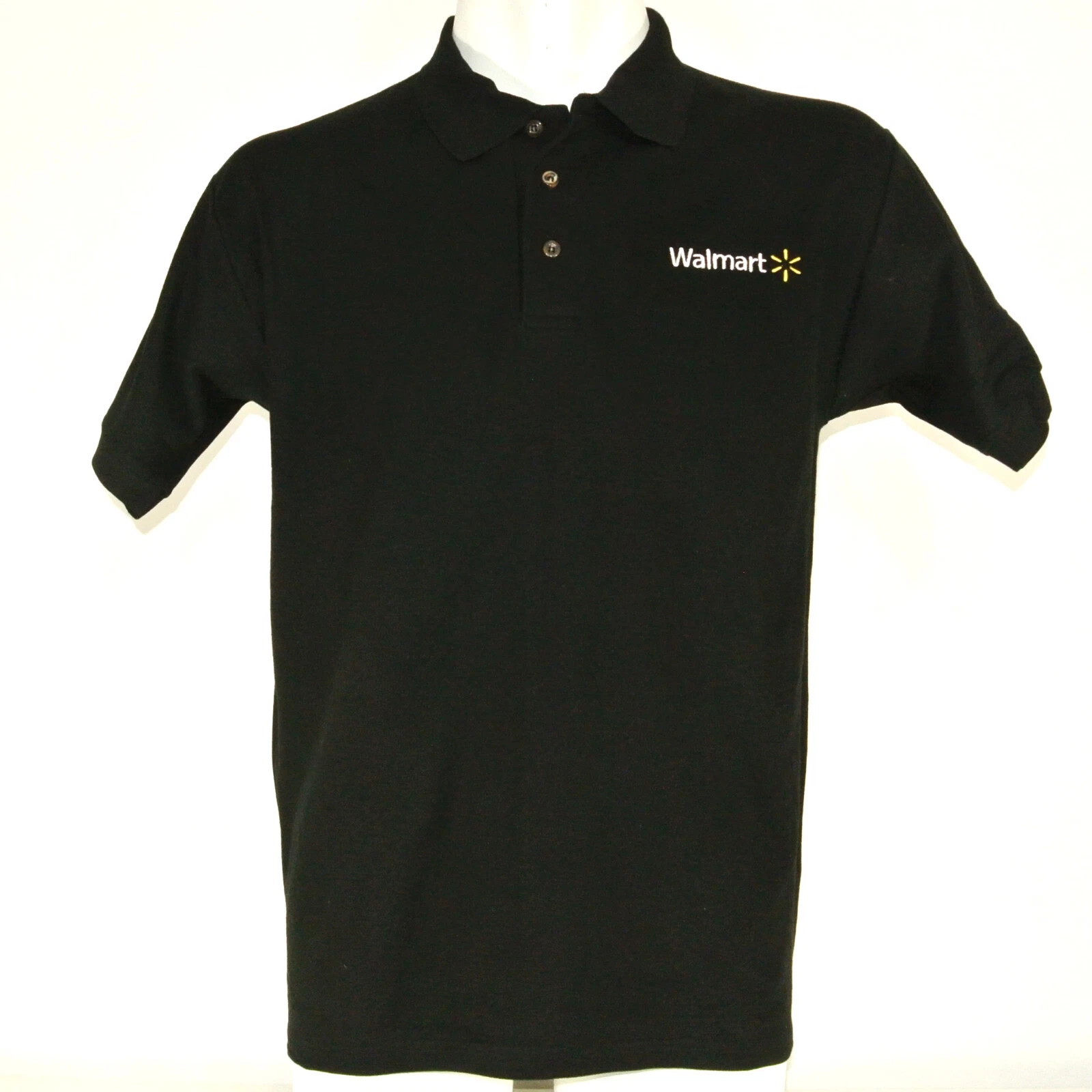 WALMART Associate Uniform Polo Shirt Black