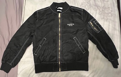 NWT Supreme NY Men's Black Zebra Reversible MA-1 Bomber Jacket