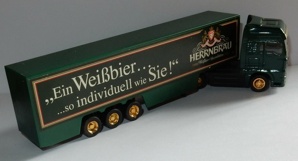 HUMMER Ho 1/87 Camion Rimorchio Man TGA Herrnbrau Beer - Immagine 2 di 3
