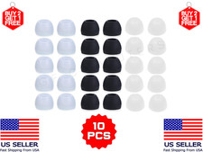 10 Silicone Cushion Earbud Ear Tips for LG HBS-XL7 Headphones White Clear