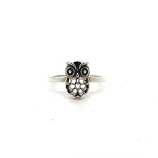 Sterling Silver Owl Ring Size 8