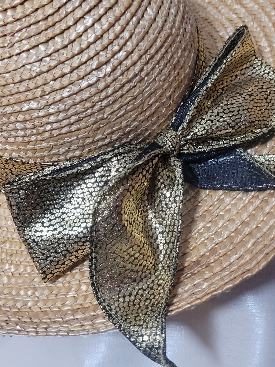 Vintage Straw Ladies Sun Hat With Bow Woman display picture 2
