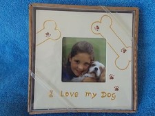 I Love My Dog Picture Frame New Hand Painted