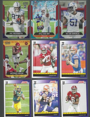 2021 Score Football - Parallels - RC - Inserts - Purple