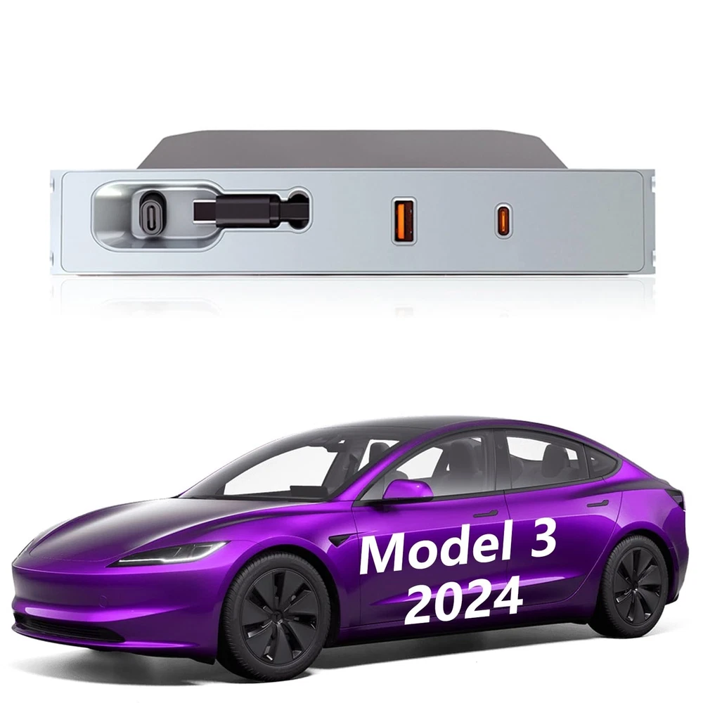 USB Hub for Tesla Model 3 2024 Highland,30W Fast Charging Tesla Model 3 Acces...