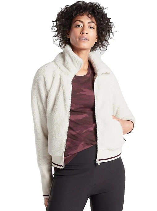 Athleta White Solid Activewear Jackets for Women