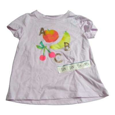 Cat & Jack Toddler Girls Size 5T Short Sleeve T-Shirt Violet Fruit
