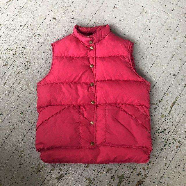 Vintage 90’s LL Bean Quilted Magenta Down Filled Puffer Vest, Womens