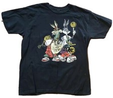 Looney Tunes Basketball Distressed Licensed L T Shirt Bugs Bunny Daffy Duck Taz