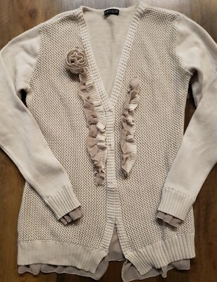 Women's VENUS beige tan cardigan sweater size Medium