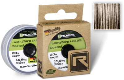 Quantum Radical WaryCarp Link Coated Camou-Olive versch. Stärken 20 m Vorfach