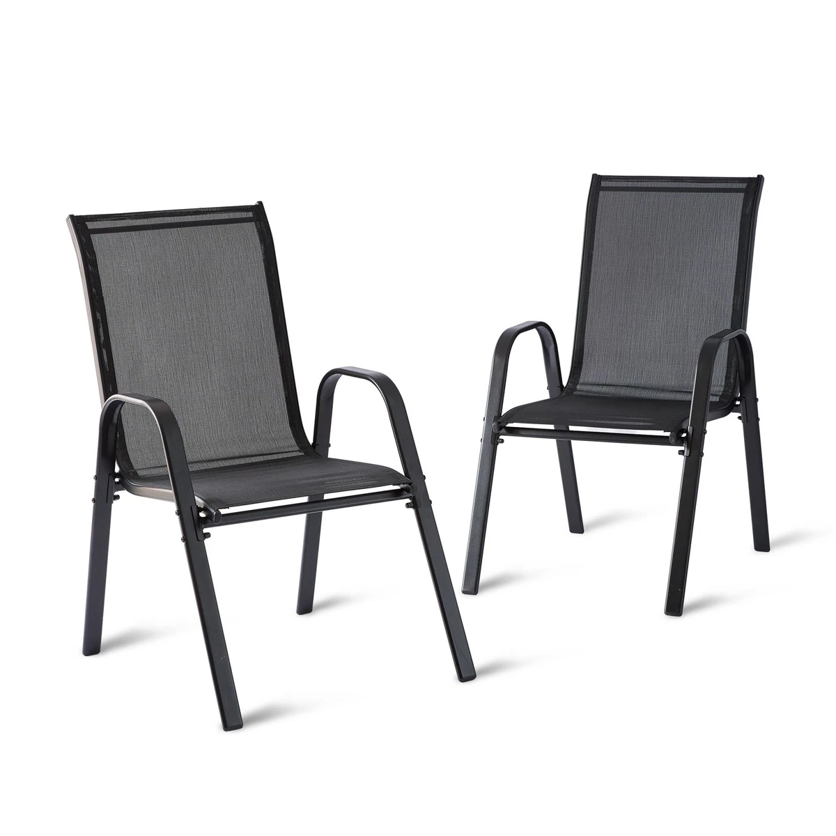 Sillas de jardín respaldo alto silla apilable silla de balcón silla apilable juego de sillas 150 kg