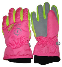 Aixhw Kids Girls Size XS Hot Pink Neon Yellow Ski Snow Gloves