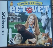 PET VET PAWS & CLAWS NINTENDO DS ORIGINAL GAME TREAT PETS & SHOP 4 THEM