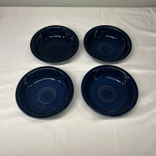 FIESTA Fiestaware HLC USA Classic Rim Cereal/Soup￼ Bowls 7” Cobalt Blue Set Of 4
