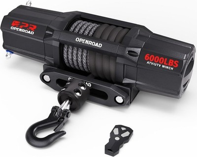 6000 lbs UTV Winch, Waterproof IP67 Electric Trailer 6k Winch with 1/4''×50ft