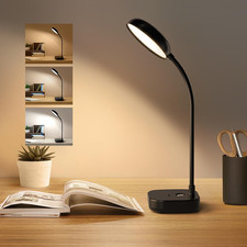 Battery Desk Lamp Light,Black,Cordless Desk Lamp Rechargeable,Small Gooseneck La