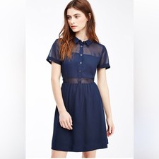 Forever 21 Navy Chiffon shirt Dress