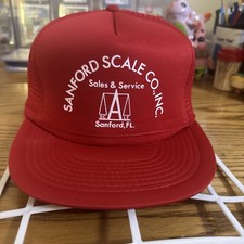 Sanford Florida Scale Co. Vintage Trucker Hat - Snapback Cap - True Vintage Red