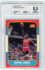 1986-87 Fleer Michael Jordan Graded Rookie Card #57 Beckett 8.5. rookie card picture