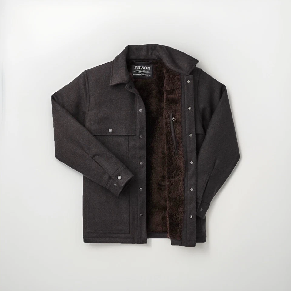 FILSON LINED WOOL CAPE COAT 20250178 Made In USA BROWN BLACK TWILL NEW RARE BAG - Image 2 of 4