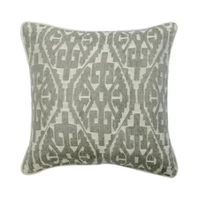 Grey Decorative Throw Pillow Cover, 16"x16" Cotton Cushion - Tribal Aztec