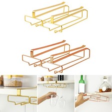 Hanging Glass Holder Glassware Rack Stemware Rack for Kitchen Cafe Cupboard