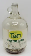TEEM Fountain Syrup glass gallon bottle, Pepsico 1960's
