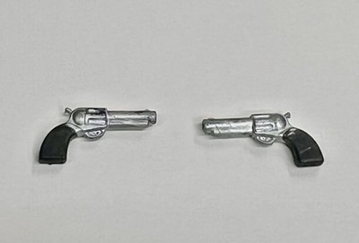Gabriel Lone Ranger 1980 2 pistol guns Set For 3 3/4 Figures Repo