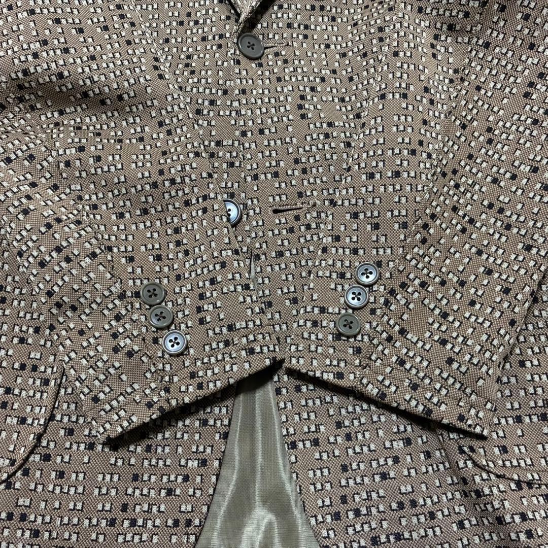 Needles S All-Over Pattern Block Jacket Brown 2 B… - image 6