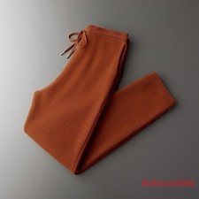 Autumn/winter 100 Wool Pants Men's Warm Knitted Pant Straight Comfort Trousers