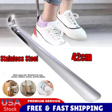42cm Extra Long Handle Shoe Horn Stainless Steel Metal Shoes Remover Shoehorn US