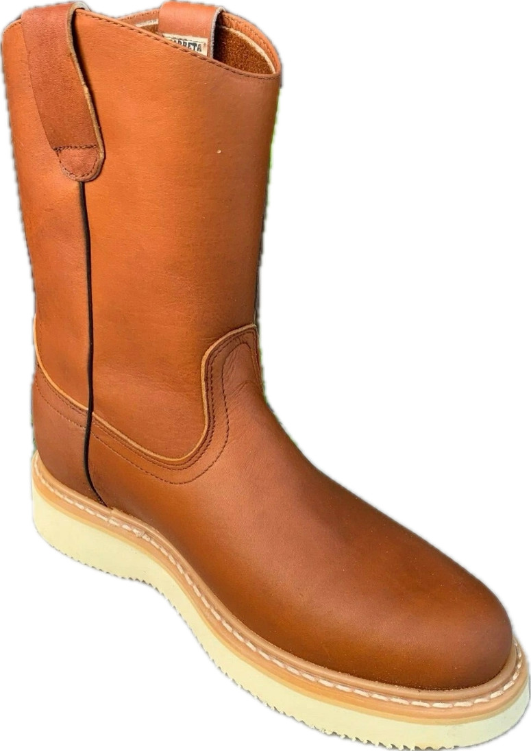 Men's Work Boots light-W. Pull On Leather Brown or Black oil slip resistant 