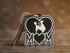 LOVE MOM 3D Printed Keychain Key Ring Charm Bag Backpack Gift
