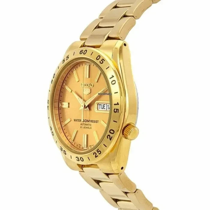 Seiko 5 SNKE06K1 Automatic Gold Dial Stainless 37 mm New Full Set Men's Watch image 2