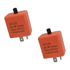 2PCS LED Flasher Relay 12V Flasher Relay for LED Turn Signal 2 Pin Black