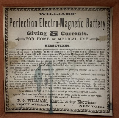 Antique Medical Device In Wooden Box By P.G. Williams Mfg