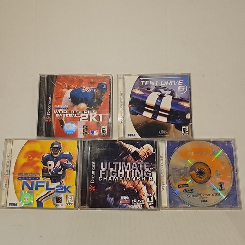 Lot 5 Game Dreamcast Baseball 2k1 NFL 2k Tony Hawk Pro Skater UFC Championship