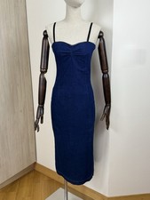 D&G Dolce & Gabbana Denim Midi Dress Backless Bodycon Y2K Sexy Italy XS S