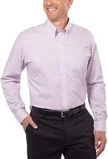 Kirkland Signature Men  s Traditional Fit Men's Dress Shirt Pink Button