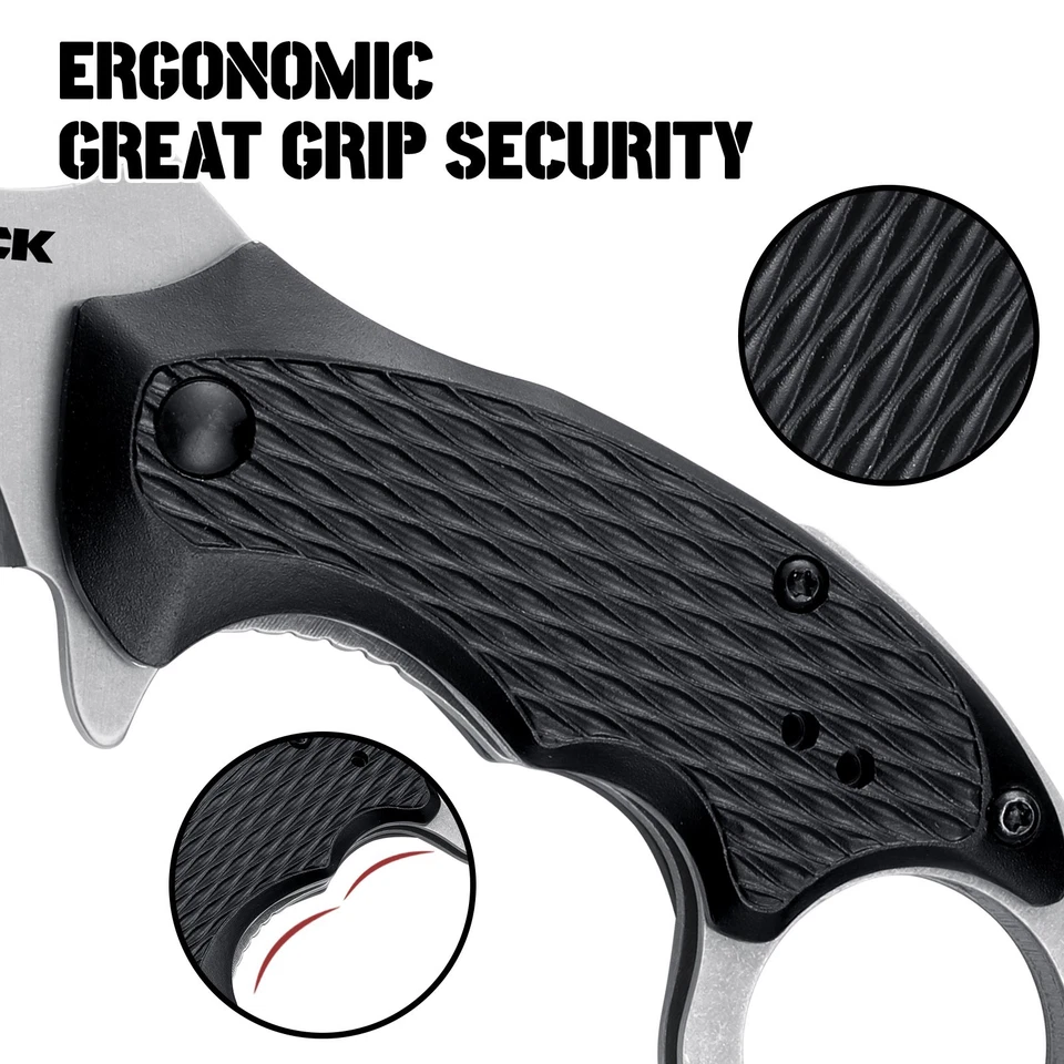 RBLACK 3.2 inch Mini Karambit Folding Knife, Pocket Knife with Finger Ring - Image 4 of 4