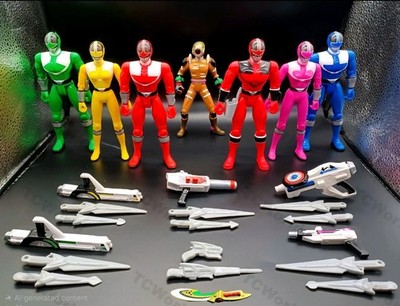 Power Rangers Time Force 5  Time Force Rangers & Cyclobot  (Complete Base Set)