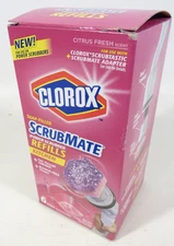 Clorox Scrubmate Adapter Kit Power Scrubber Citrus Fresh Replaceable 6 Pads