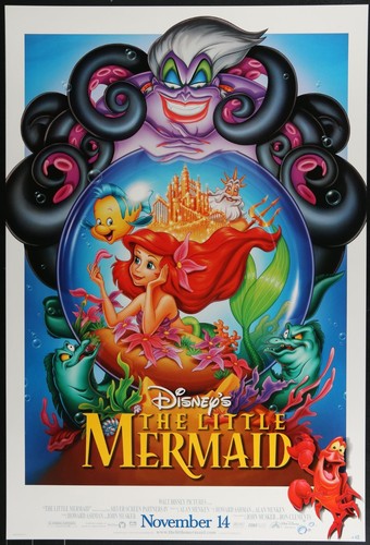 The Little Mermaid (R1997) Original Double-sided Movie Poster Rolled 27x40
