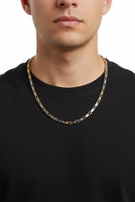 Collana Uomo Acciaio Bicolore Catena Maglie Moderna Urban