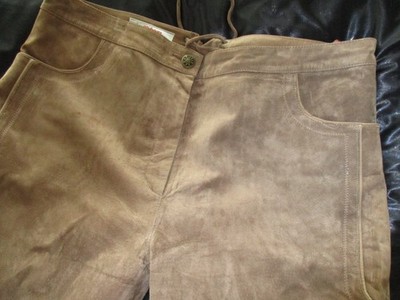 Alphorn Lederhose Trachtenhose Damenhose Gr. XL (Gr. 46-48) hellbraun klassisch