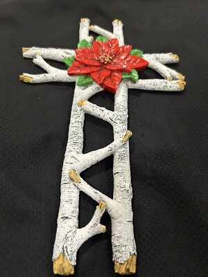 Vintage Christmas Cross Resin Wall Plaque 13