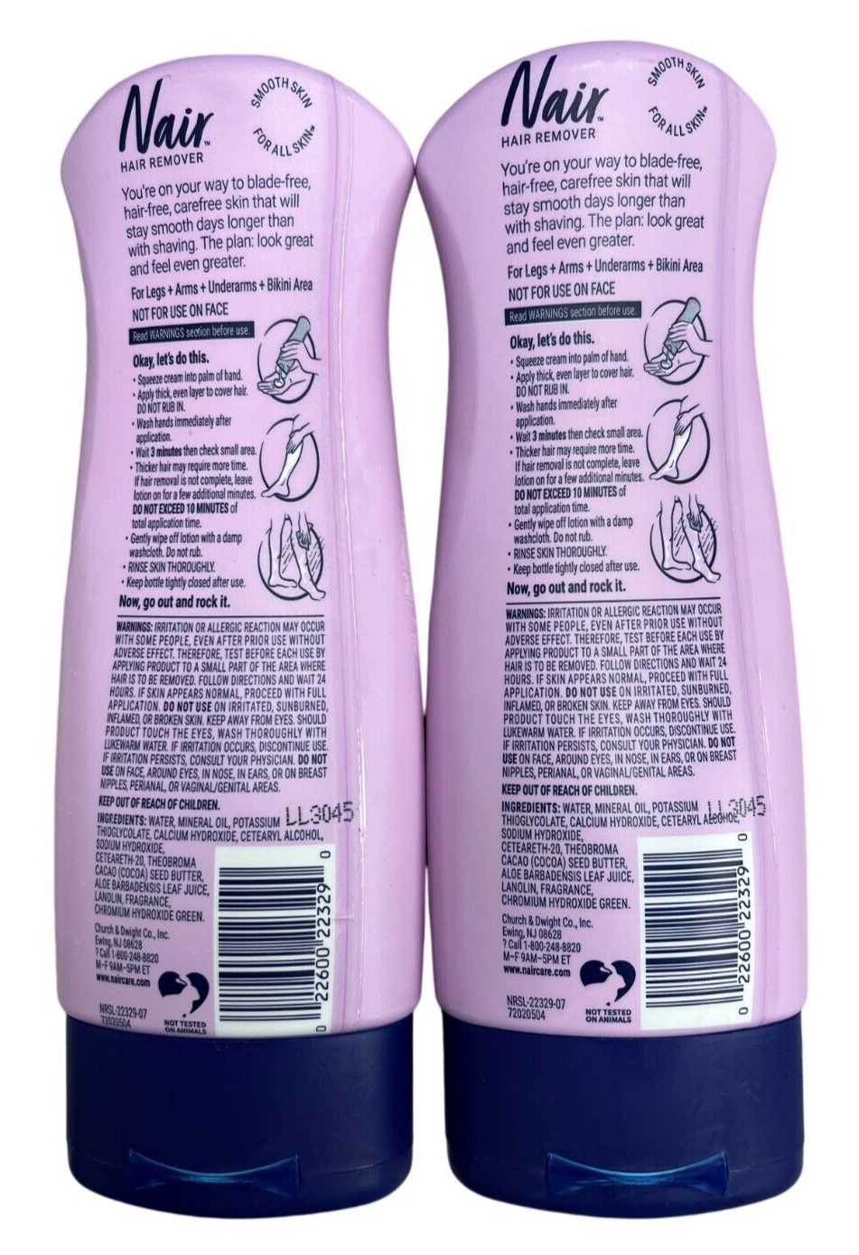 Nair Hair Remover Lotion w/ Aloe & Lanolin 9oz ( 2 pack ) NEW LOOK