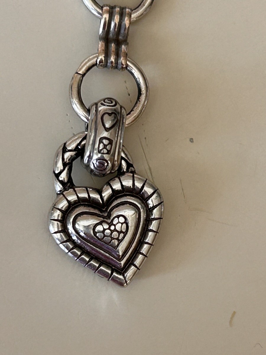Brighton Silver Tone Double Chain Belt Heart Knot Adjustable  display picture 2