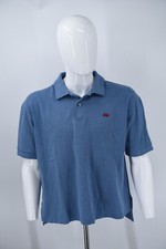 Vintage Perlis New Orleans Crawfish Blue Pique Polo Shirt Mens Medium - USA Made